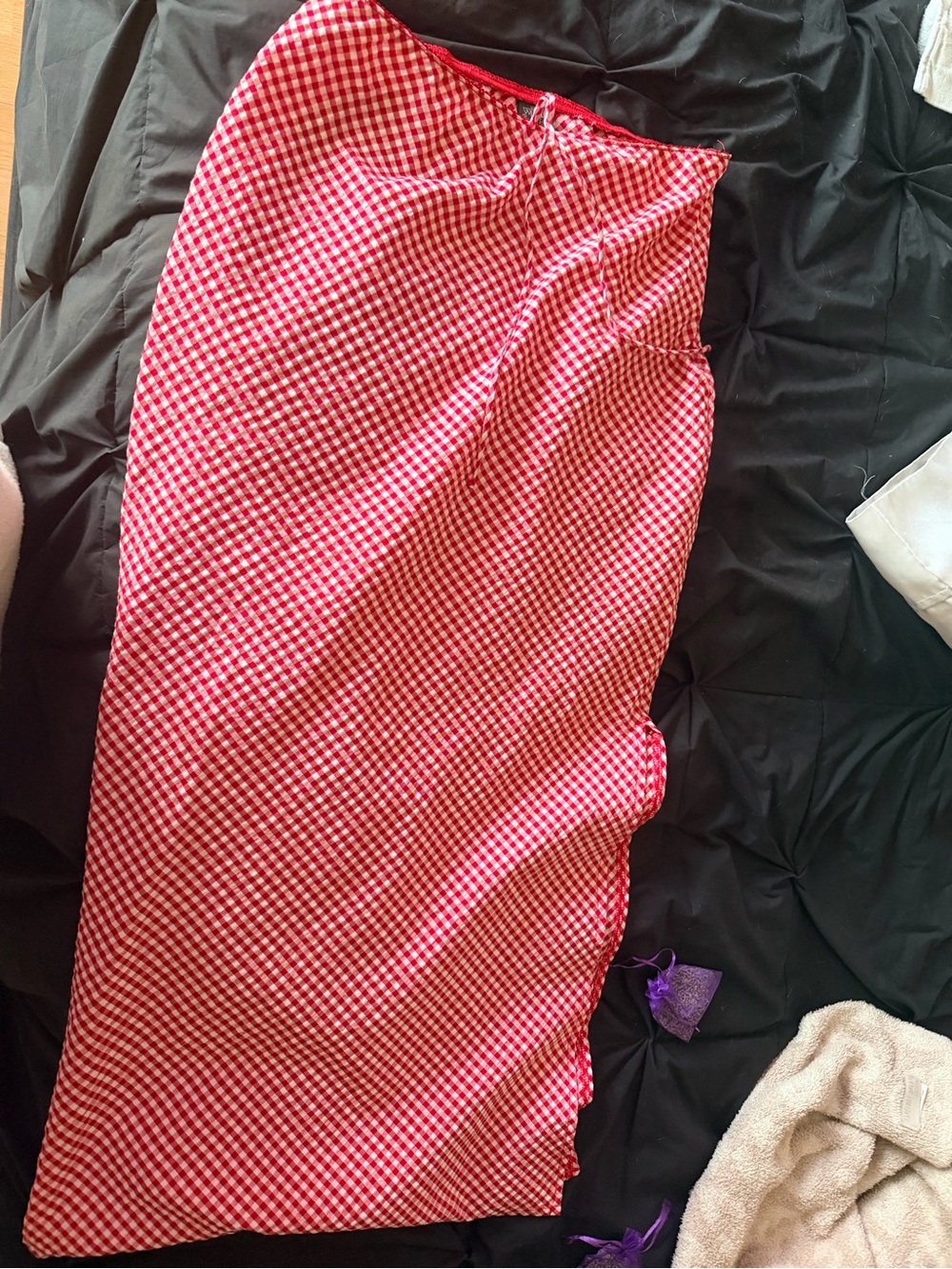 Red Gingham Pencil Skirt - Brand Unspecified